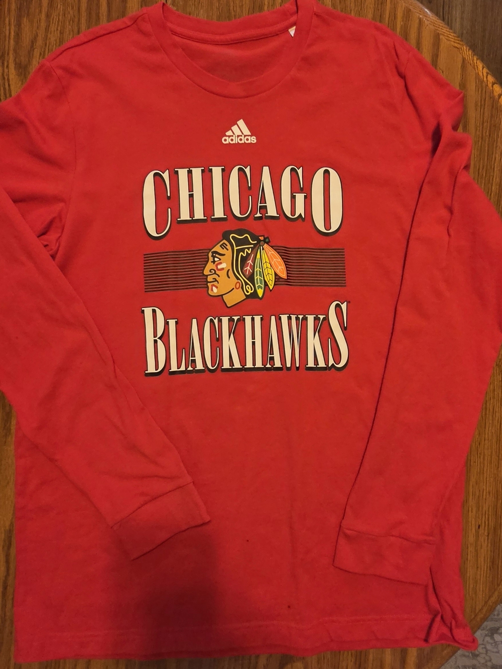Mens adidas Chicago Blackhawks NHL Longsleeve Graphic Tee Size L